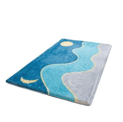 China Stain Resistant Super Soft Microfiber 3d Printing Anti Slip Pile Door Mat Bedroom Use Fluffy Blanket for sale