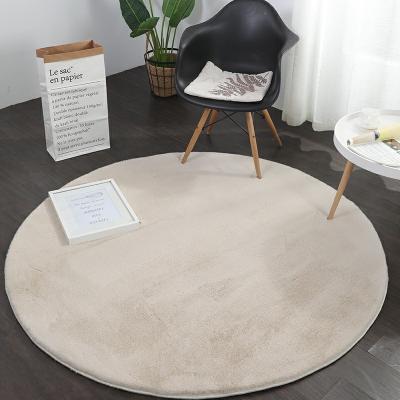 China Washable Carpet Bedroom Bed Sunday Circular Angora Chats Modern Simple Hair Long Room Floor Mat for sale