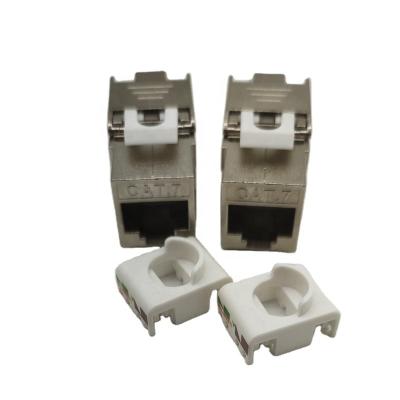 China Telecom Mains STP FTP CAT6A CAT7 Toolless Shielded Zinc Alloy Keystone Mount RJ45 Jack for sale