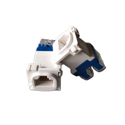 China Keystone Type 180 Degree RJ45 CAT5E Female Toolless Dual IDC UTP Australia Telecom Mains Jack for sale