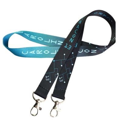 China Promotional Bulk Gift Wholesale The Supplier Anime Factory Custom Logo Sublimation Polyester Double Hook Lanyard for sale