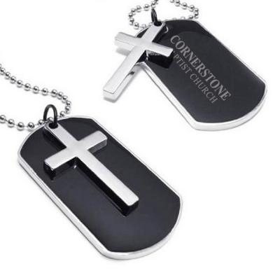 China America Maker Custom Shaped Small Blank Pendant Simple Gift Stainless Steel Metal Religious Christian Cross Dog Tags For Men for sale