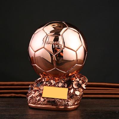 China Global Wholesale China Supplier Souvenir Gold Craft Silver Copper Resin Football Trophy for sale