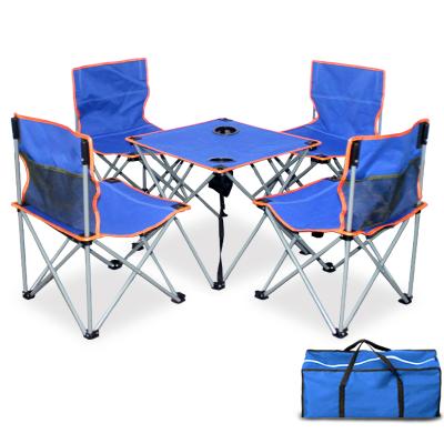 China Modern in Stock 5 Piece Folding Chair and Table Sets Oxford Fabric and Metal Material for Kids and Adults for sale