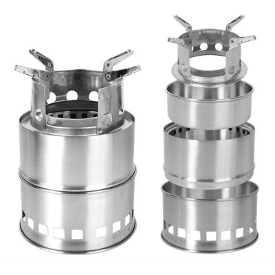 China Modern Outdoor Portable Wood Firewood Oven Stainless Steel Stove Lightweight Camping Alcohol Stove for sale