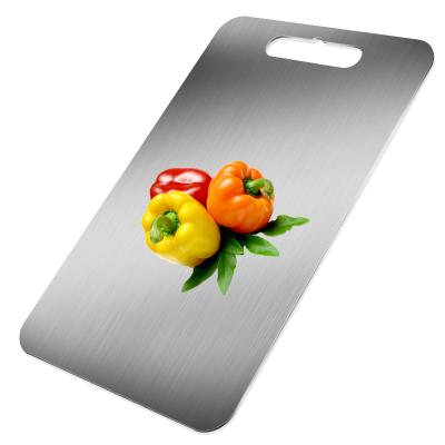 China Sustainable Wholesale Square Shape 304 Stainless Steel Metal Chopping Plate Kitchen Chopper Cutting Board for sale