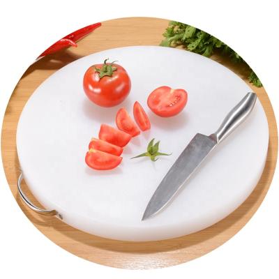 China Sustainable PE White Colored Plastic Healthy Round Cutting Board/Chopper Block/Cutting for sale