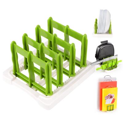 China Wholesale Viable Multi Dish Organizer Knife Lid Kitchen Factory Storage Plastic Storage Rack for sale