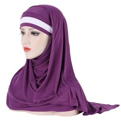 China Wholesale Muslim Malaysia Women Polyester Scarf Shawl Turban Hijab Hijab Set for sale