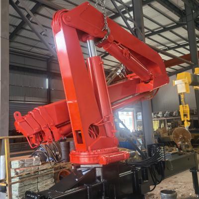 China 20 Ton Folding Arm Truck-Mounted Crane with 5 Boom Sections Yellow and Customizable for sale