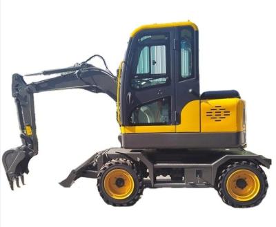 China Altura máxima de excavación 6500 mm 7.6 toneladas 8 toneladas mini excavadora excavadora de ruedas hidráulicas en venta