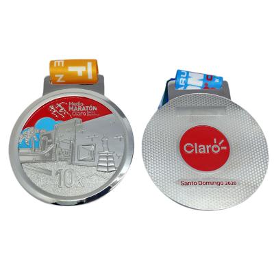 China Custom-made special at home and abroad metal medal sports competition medal for running 10 kilometer running paint background medal for sale