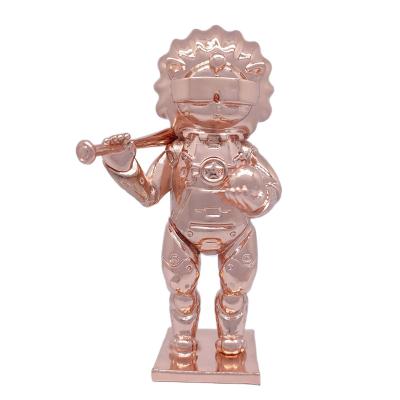 China Luxury Plated Children's Table Top Mini Japanese Light Metal Cartoon Doll House Decoration Bookcase Decoration for sale