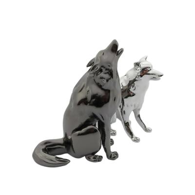 China Creative Zinc Alloy Family Office Desk Tea Table Handle Metal Crafts Lucky Animal Wolf Small Ornaments Design Custom for sale