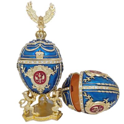 China Metal furniture modern antique creative custom-made ornaments zinc alloy casting ornaments enamel color three-dimensional jewelry box for sale