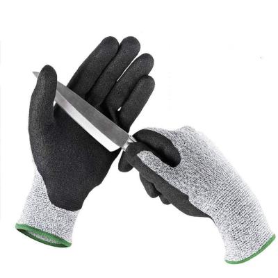 China Black Nitrile Sandy Coating Work Cut Resistant Non Slip Anti Slip Working Gloves for sale