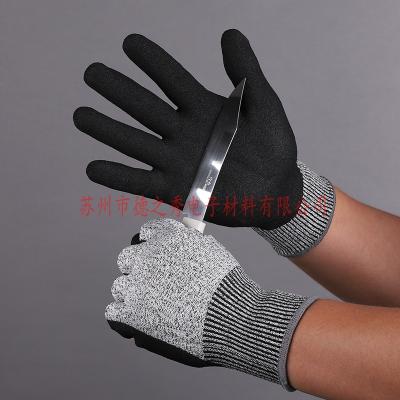 China Abrasion Resistance Level 5 Anti-Cut Glove Non Slip Black Cut Resistant Gloves for sale