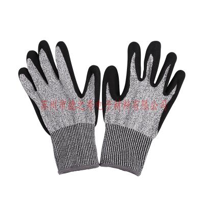 China Non - Slip Anti - Cut Gloves Black Nitriles Frosted Cut Resistant Gloves for sale