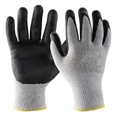 China Sandy Coating Cut Resistant Anti Slip Black Safety Nitrile Construction Working Gloves for sale