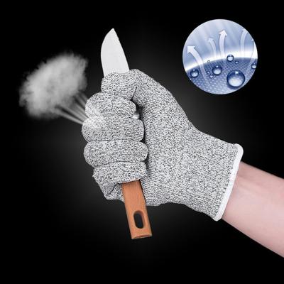 China Guanti DA lavoro level 5 gray PE non-slip working hand safety cut resistant gloves for sale