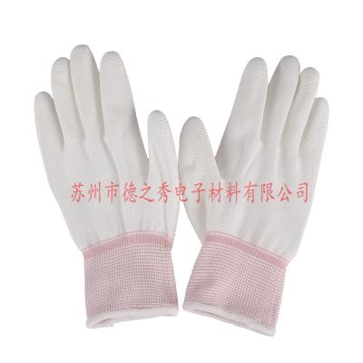 China Carbon Fiber Esd PU Palm Non-Slip Anti-Static Anti-skidding Gloves With Logo for sale