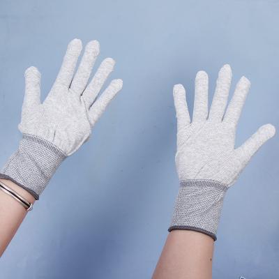 China Non Slip Custom Construction Carbon Fiber Anti Static Esd Knitted Gloves For Work for sale