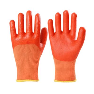 China Safety Latex Non-slip Work Palm Customized Industrial Welding Coating Orange Gloves for sale