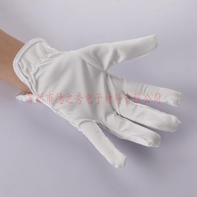 China White Micro Fiber Sewn Jewelry Cleaning Protocol Tag Hand-stitched Gloves Anti-Static for sale