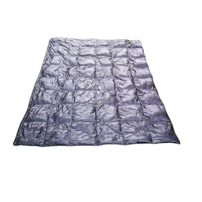 China Hot sale camping outdoor travel puffy duck bottom lightweight waterproof nylon material covering 20D 400T 400g bottom camping blanket for sale