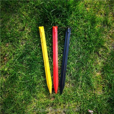 China Factory Sale ABS XF-3011 31 Pin Plastic Tent Stakes Manufacturers Pin Environmental Ground Flat Stake pp *2.3cm Yellow ABS for sale