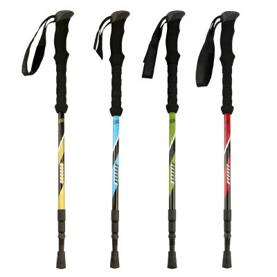 China Outdoor Aluminum Ski Pole Walking Stick Camping Trekking Telescopic Pole for sale