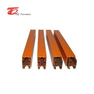 China Cranes copper conductor moving power supply guid rail / single pole insulation crane conductor bar system for sale