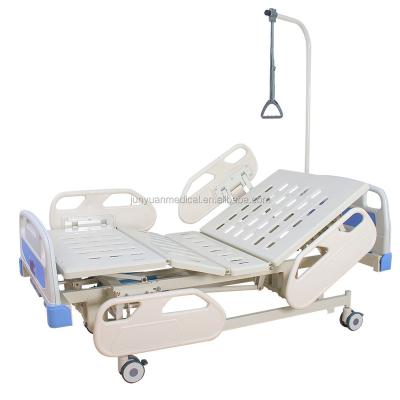 China Hospital Nursing Bed Hot Sale High Low Adjust Hospital Bed ABS Side Closes Crank Rotating Hospital Beds for sale