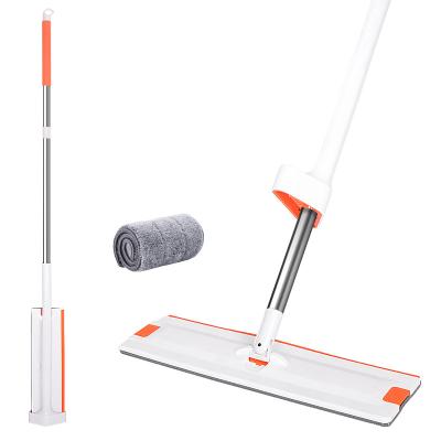 China Kemeige Tool Viable Cleaning White Card Washing Microfiber Flat Scratch Stainless Steel Handle 36 Spin Floor Cleaning Mops for sale