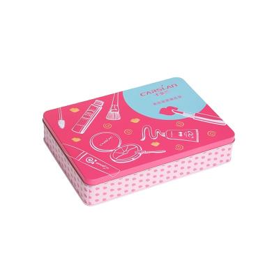 China Customized Recyclable Metal Tinplate Square Cosmetic Tin Box For Storage for sale