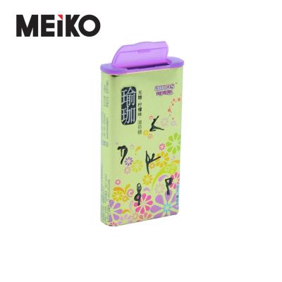 China Hot Sale Mint Rectangular Candy Tin Box Recyclable With Hinged Plastic for sale