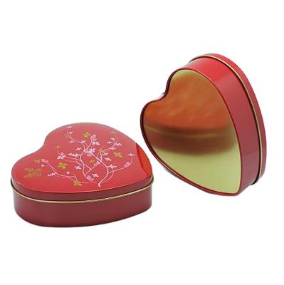 China Recyclable Heart Shape Colorful Metal Chocolate Tin Box For Gift Packaging for sale