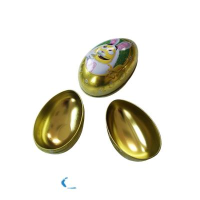 China Recyclable Tin Box Easter Gift Tin Egg Shaped Box For Candy for sale