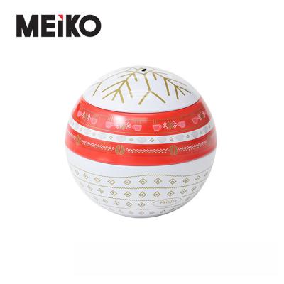 China Custom Printed USA Christmas Gift Decorative Ball Shaped Metal Tin Boxes for sale