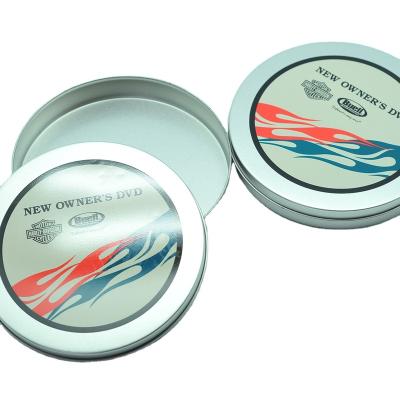 China Custom Recyclable Tin Box Food Boxes Round Single CD Metal Bags And Tin Lowland Cases for sale