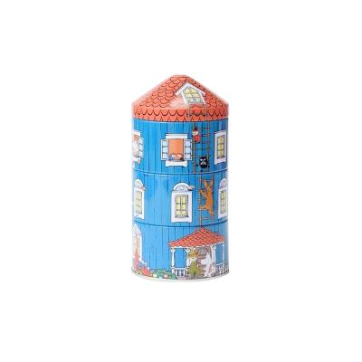 China Recyclable 3 Tier House Shaped Gift Box Tin Box For Tea for sale