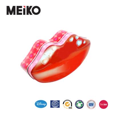 China Recyclable Cute Mouth Shaped Metal Tin Lip Balm Container for sale