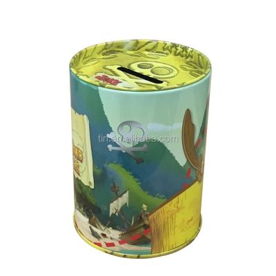 China Vintage Recyclable Piggy Banks Tin Cans Coin Bank Collection Boxes for sale