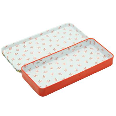 China Hinged Custom Design 2 Pcs Metal Colored Pencil Tin Box With Hinge for sale