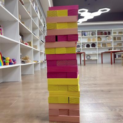 China Educational Colorful Tumble Wooden Tower DIY Toy Set Outdoor Luxury Stacking Game for sale