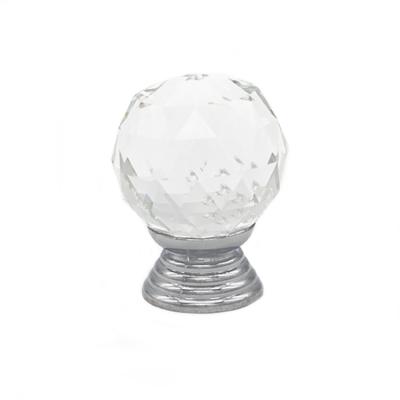 China Easy Installation And Durable Luxury Round Clear Knob K9 Crystal Glass Furniture Cabinet Drawer for sale