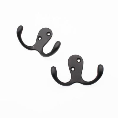 China Three Hooks Wholesale Decorative Metal Black Clothes Coat Robe Hook for sale