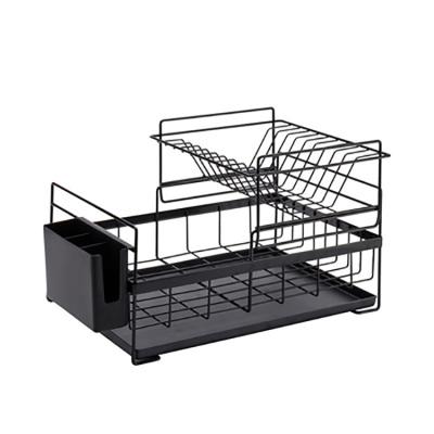 China Kitchen Minimalist Multifunctional 2 Tiers Dish Rack Tableware Place Rack Dish Drainer for sale