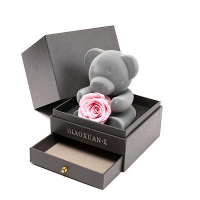 China For Popular Mother's Day A Grade Preserved Rose Bear Box For Mother's Day for sale