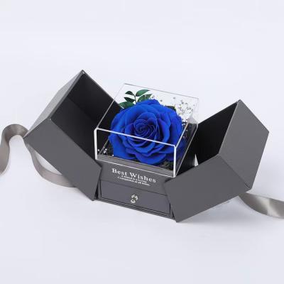 China Popular Valentine's Day ins acrylic rose box eternal roses for valentines gift for sale